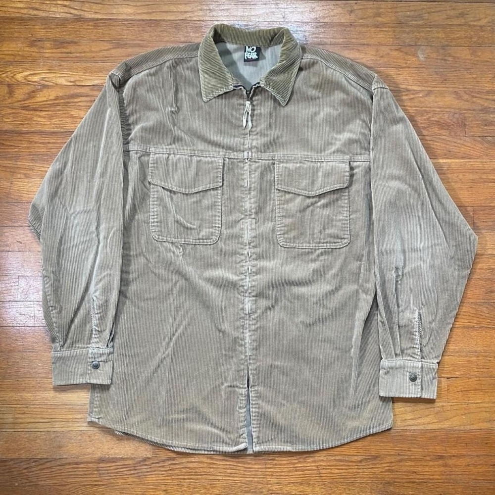 Vintage 90s No Fear Full Zip Up Collared Corduroy Jacket Mens‎ XL